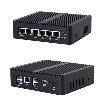 Celeron J6412 6GbE LAN Firewall Μίνι PC με MSATA SSD 32GB RAM Μαύρο Firewall Router