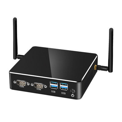 Core i3 8130U Βιομηχανικός υπολογιστής DDR4 16G Διπλός Ethernet Χωρίς ανεμιστήρα Μαύρος Μίνι Υπολογιστής