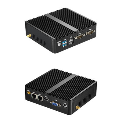 Διπλό Ethernet Διπλό COM Βιομηχανικός PC χωρίς ανεμιστήρα Windows 10 Linux Mini Desktop