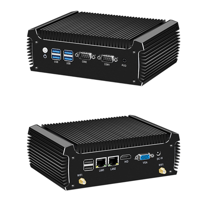 Intel Core i3 7100U Mini PC Χωρίς ανεμιστήρα Βιομηχανικός υπολογιστής 16 GB Με 2 LAN 2 COMs